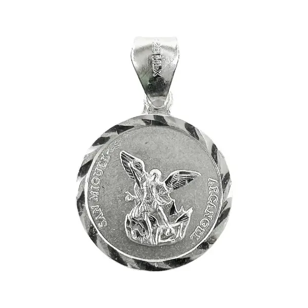 Dije Medalla San Miguel Arcangel Plata .925 - Imagen 1