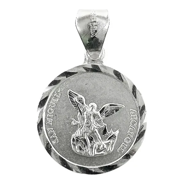 Dije Medalla San Miguel Arcangel Plata .925 - Imagen 1