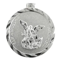 Dije Medalla San Miguel Arcangel Plata .925 - Imagen 3