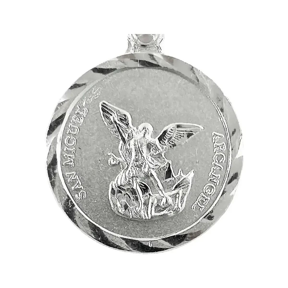 Dije Medalla San Miguel Arcangel Plata .925 - Imagen 3