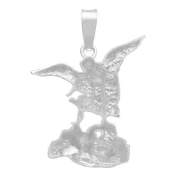 Dije Medalla San Miguel Arcángel Plata Ley .925 Liso - Imagen 2
