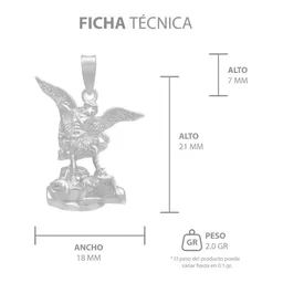 Dije Medalla San Miguel Arcángel Plata Ley .925 Liso - Imagen 7