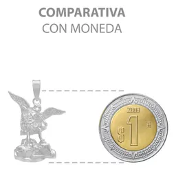 Dije Medalla San Miguel Arcángel Plata Ley .925 Liso - Imagen 8