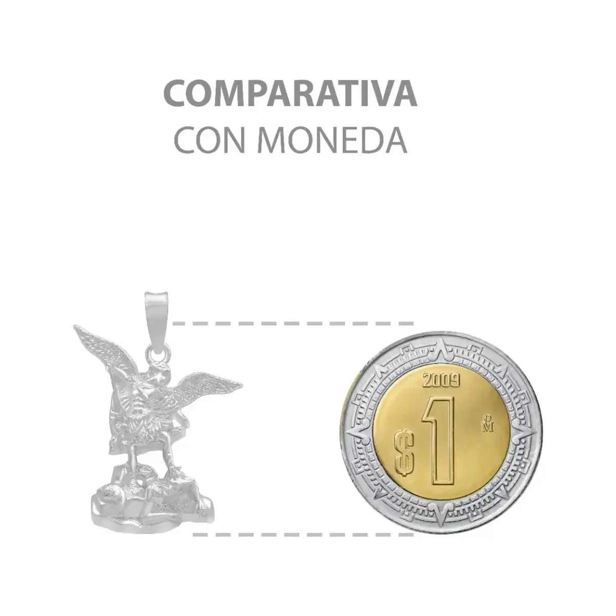 Dije Medalla San Miguel Arcángel Plata Ley .925 Liso - Imagen 8