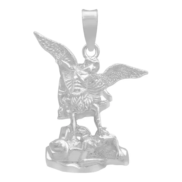 Dije Medalla San Miguel Arcángel Plata Ley 925 Protección - Imagen 1