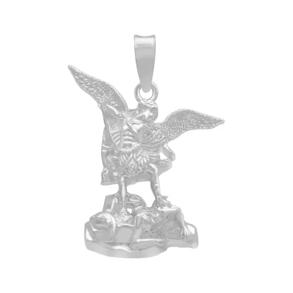 Dije Medalla San Miguel Arcángel Plata Ley 925 Protección - Imagen 1
