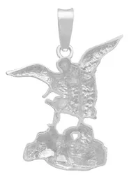 Dije Medalla San Miguel Arcángel Plata Ley 925 Protección - Imagen 2