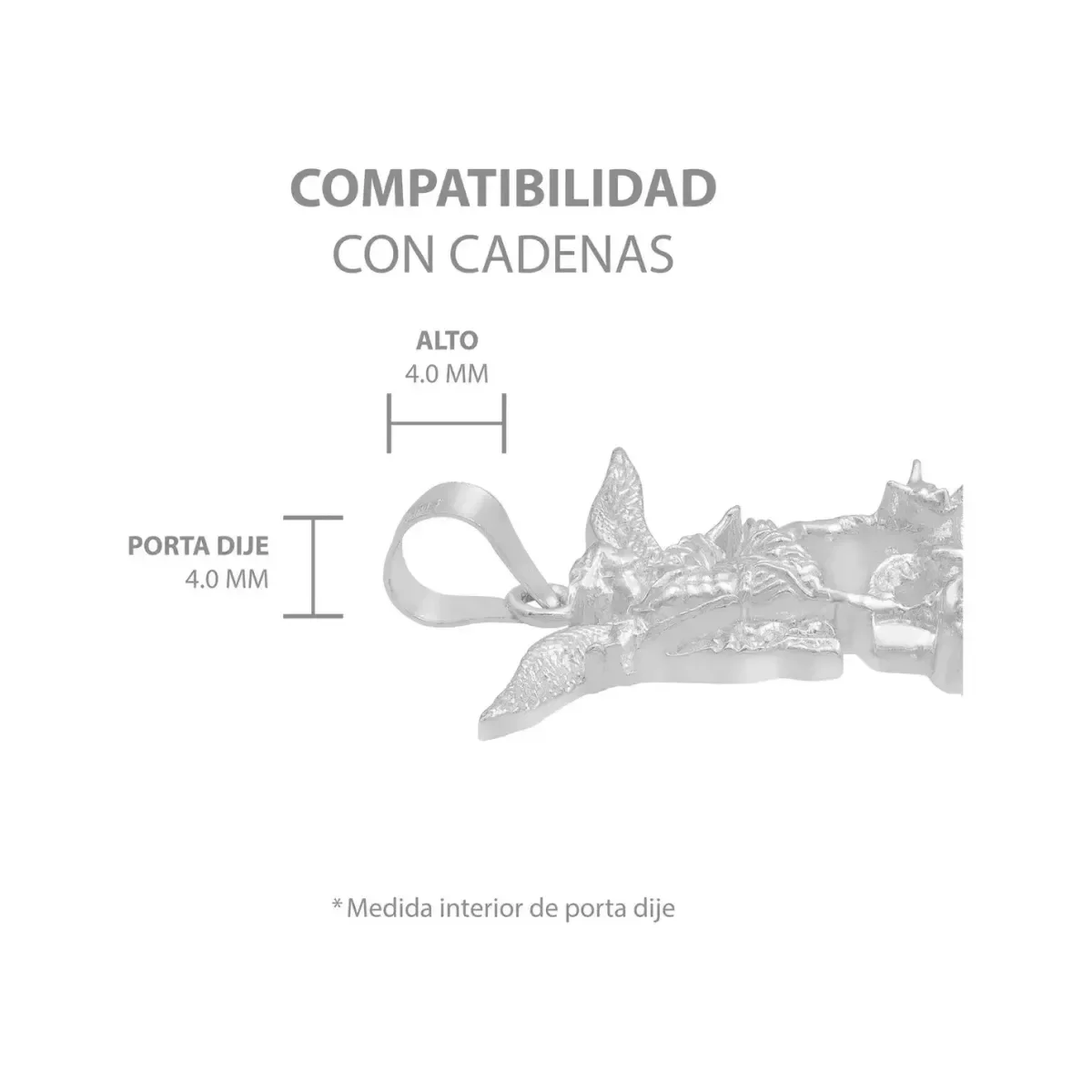 Dije Medalla San Miguel Arcángel Plata Ley 925 Protección - Imagen 6