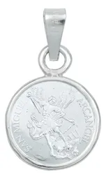 Dije Medalla San Miguel Arcángel Plata Ley .999 Protector - Imagen 1