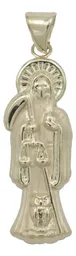 Dije Medalla Santa Muerte Oro 10k Liso Unisex - Imagen 2