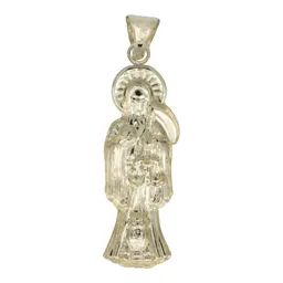 Dije Medalla Santa Muerte Oro 10k Liso Unisex - Imagen 3