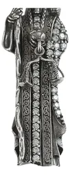 Dije Medalla Santa Muerte Plata .925 con Zirconias Negras - Imagen 3