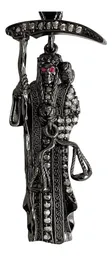 Dije Medalla Santa Muerte Plata 925 con Zirconias Negras Modelo 2029 - Imagen 2