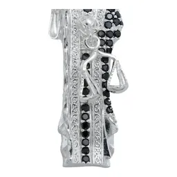 Dije Medalla Santa Muerte Plata 925 Zirconia Multicolor Unisex - Imagen 3