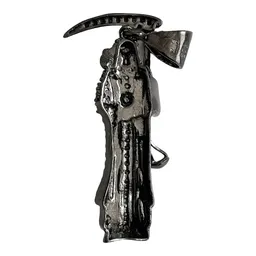 Dije Medalla Santa Muerte Plata 925 Zirconia Negra Unisex - Imagen 3