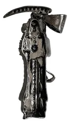Dije Medalla Santa Muerte Plata 999 Zirconia Negra Unisex - Imagen 3