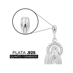Dije Medalla Santa Muerte Plata .925 Zirconias Blancas Diseño Religioso - Imagen 3