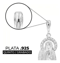 Dije Medalla Santa Muerte Plata .925 Zirconias Blancas Diseño Religioso - Imagen 3