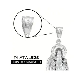 Dije Medalla Santa Muerte Plata 925 Zirconias Negras Grande - Imagen 3