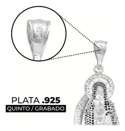 Dije Medalla Santa Muerte Plata 925 Zirconias Negras Grande - Imagen 3