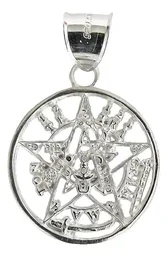 Dije Medalla Tetragramaton Pentagrama Plata 925 - Imagen 1