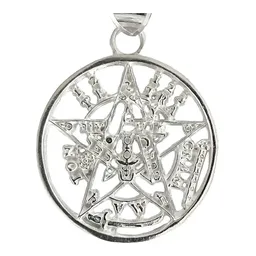 Dije Medalla Tetragramaton Pentagrama Plata 925 - Imagen 3