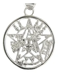 Dije Medalla Tetragramaton Pentagrama Plata 925 - Imagen 3