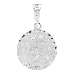 Dije Medalla Tetragrammatón Plata Ley 925 con Zirconia Brillante - Imagen 1