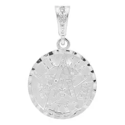 Dije Medalla Tetragrammatón Plata Ley 925 con Zirconia Brillante - Imagen 1