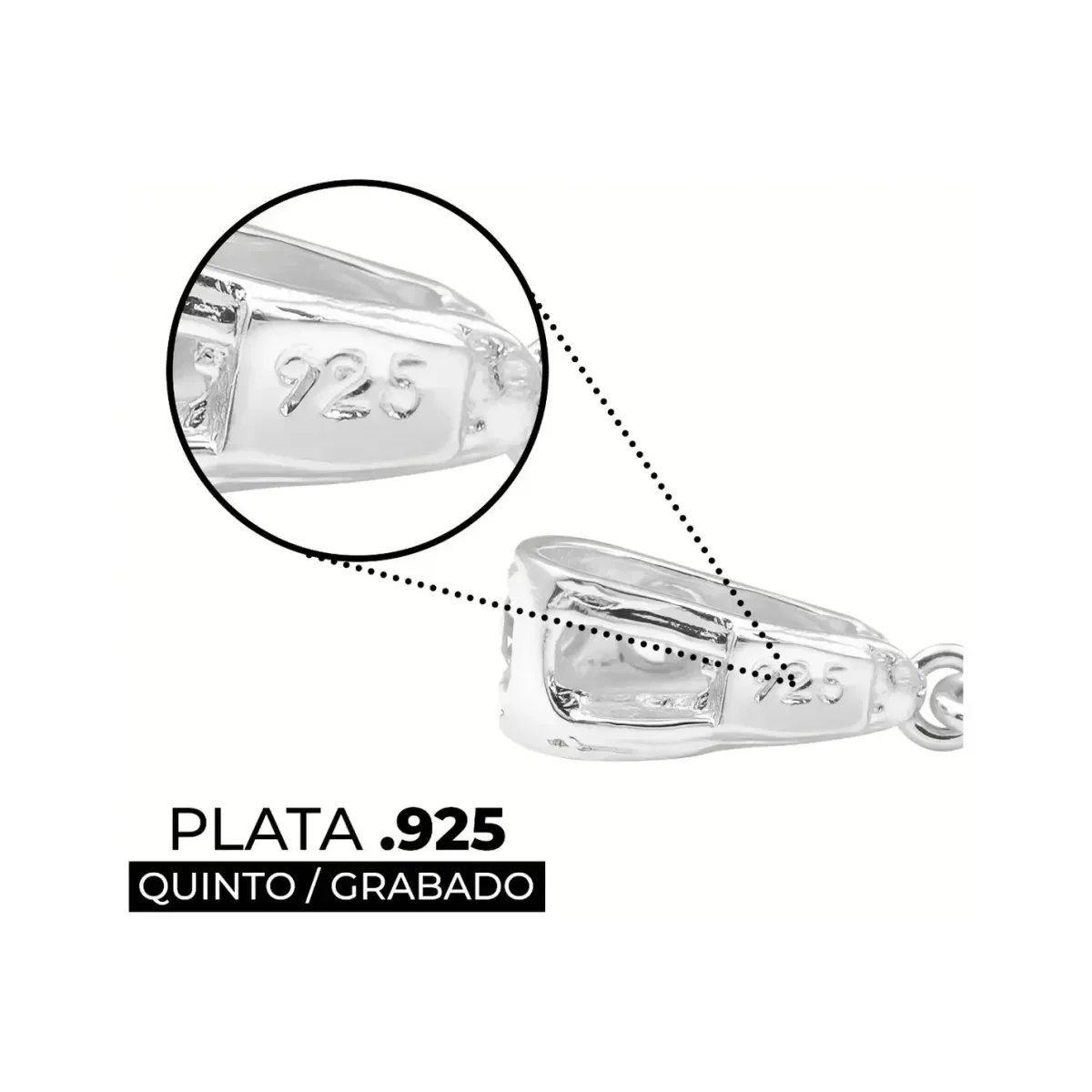 Dije Medalla Tetragrammatón Plata Ley 925 con Zirconia Brillante - Imagen 3