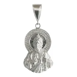 Dije Medalla Torso San Judas Tadeo Plata .925 con Zirconia 6 - Imagen 1