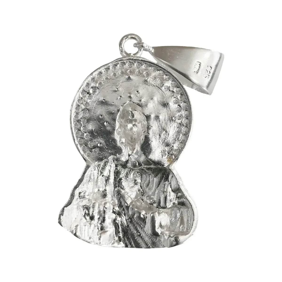 Dije Medalla Torso San Judas Tadeo Plata .925 con Zirconia 6 - Imagen 3