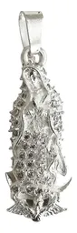 Dije Medalla Virgen de Guadalupe Plata 925 con Zirconia Blanca Modelo 201 - Imagen 1