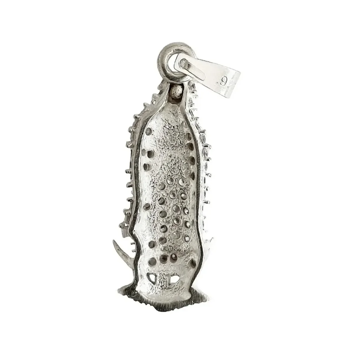 Dije Medalla Virgen de Guadalupe Plata 925 con Zirconia Blanca Modelo 201 - Imagen 3