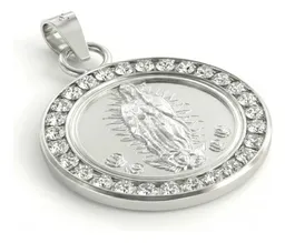 Dije Medalla Virgen de Guadalupe Plata 999 con Zirconia Blanca Modelo 939 - Imagen 2