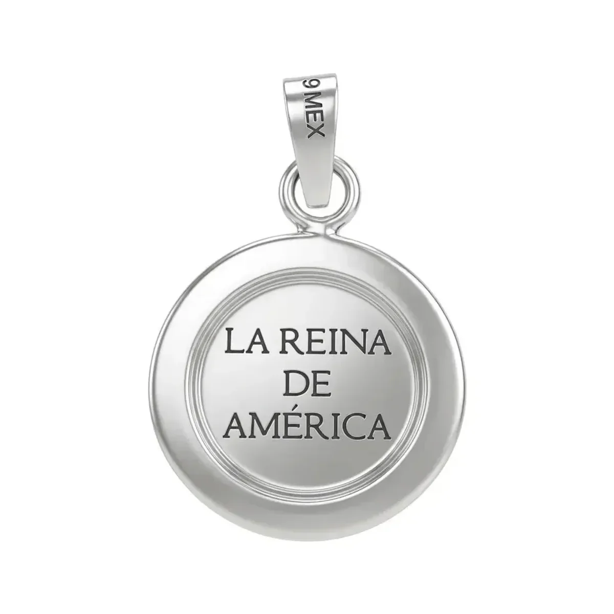 Dije Medalla Virgen de Guadalupe Plata 999 con Zirconia Blanca Modelo 939 - Imagen 4