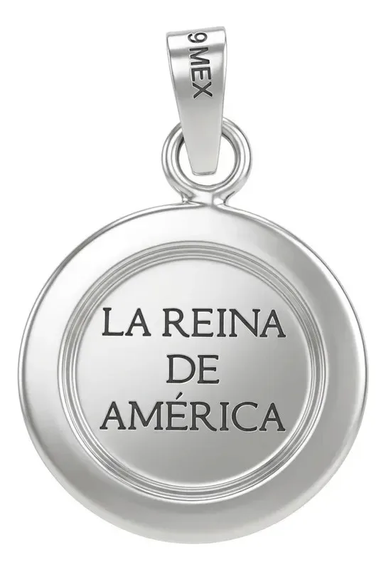 Dije Medalla Virgen de Guadalupe Plata 999 con Zirconia Blanca Modelo 939 - Imagen 4