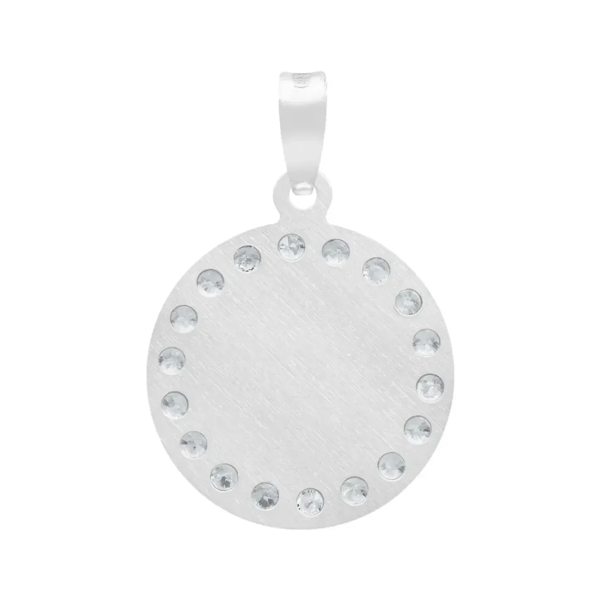Dije Medalla Virgen de Guadalupe Plata 925 con Zirconia Transparente - Imagen 2