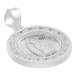 Dije Medalla Virgen de Guadalupe Plata 925 con Zirconia Transparente - Imagen 3