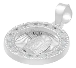 Dije Medalla Virgen de Guadalupe Plata 925 con Zirconia Transparente - Imagen 4