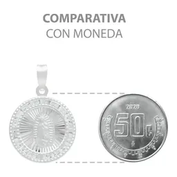 Dije Medalla Virgen de Guadalupe Plata 925 con Zirconia Transparente - Imagen 8