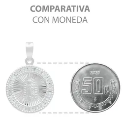 Dije Medalla Virgen de Guadalupe Plata 925 con Zirconia Transparente - Imagen 8