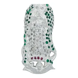 Dije Medalla Virgen de Guadalupe Plata 925 con Zirconia Verde Liso - Imagen 2