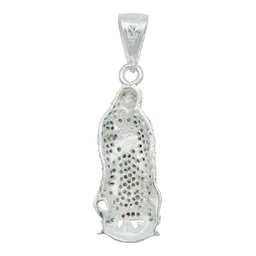 Dije Medalla Virgen de Guadalupe Plata 925 con Zirconia Verde Liso - Imagen 4