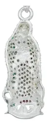 Dije Medalla Virgen de Guadalupe Plata 925 con Zirconia Verde Liso - Imagen 5