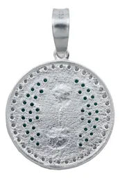 Dije Medalla Virgen de Guadalupe Plata 925 con Zirconia Verde - Imagen 4