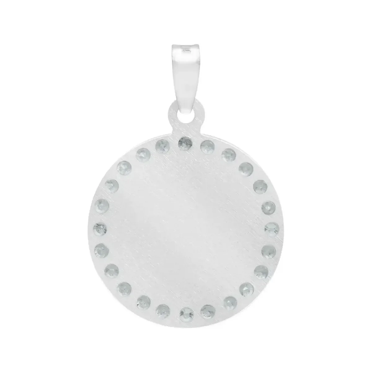 Dije Medalla Virgen de Guadalupe Plata 925 con Zirconia - Imagen 2