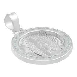 Dije Medalla Virgen de Guadalupe Plata 925 con Zirconia - Imagen 3