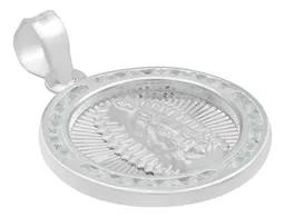 Dije Medalla Virgen de Guadalupe Plata 925 con Zirconia - Imagen 3