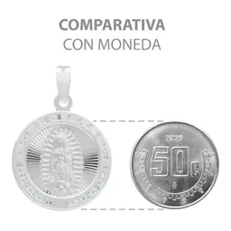 Dije Medalla Virgen de Guadalupe Plata 925 con Zirconia - Imagen 8